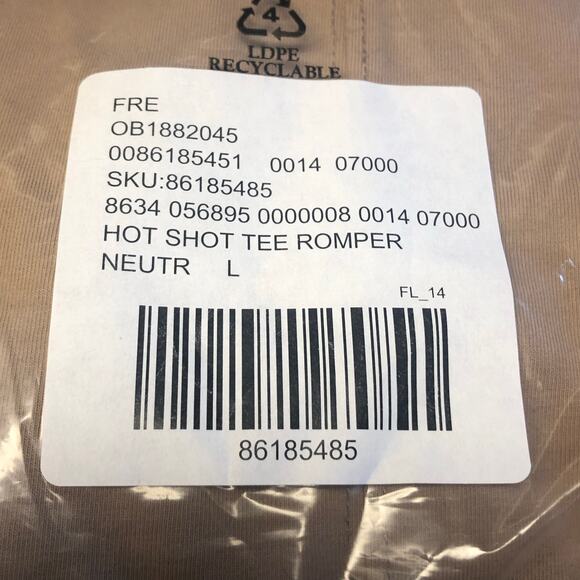 Free People Movement Tan Mocha Latte Hot Shot Tee Romper Size Large - Picture 14 of 14